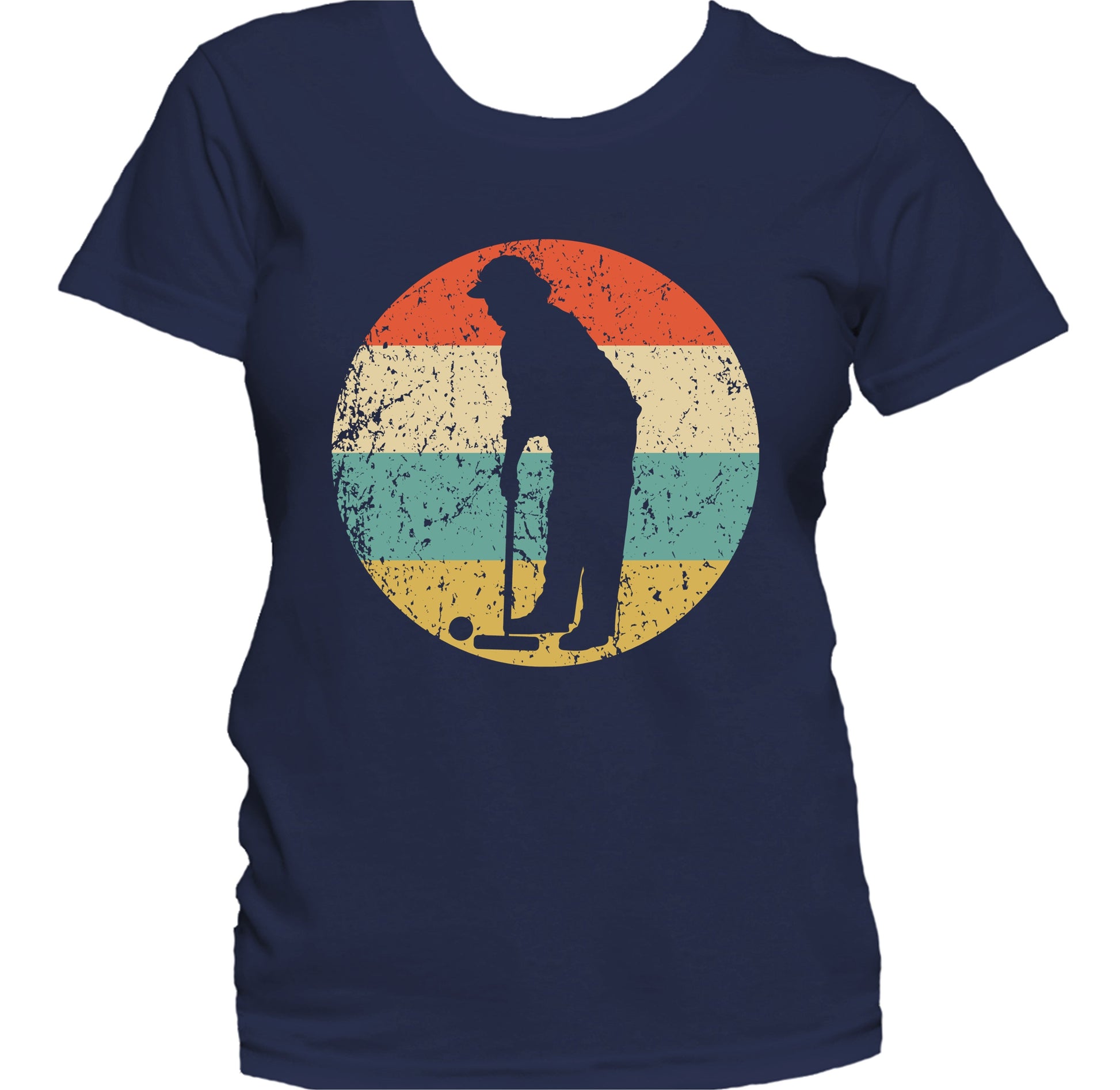 Croquet Player Silhouette Retro Croquet Women's T-Shirt