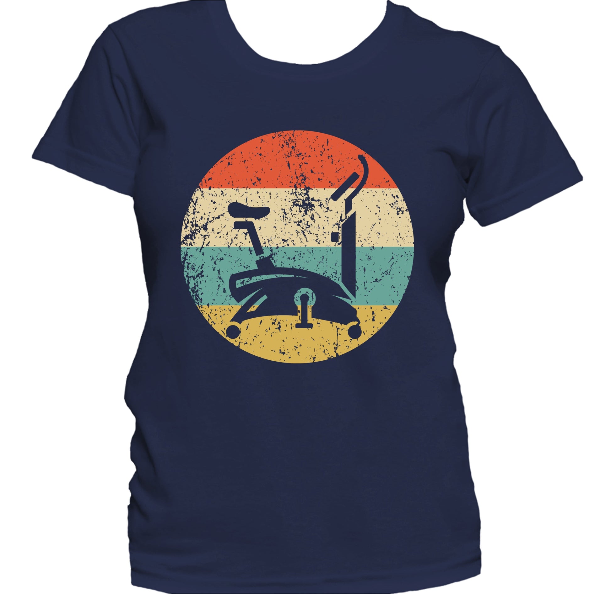 Stationary Bike Gym Equipment Icon Retro Fitness Women's T-Shirt