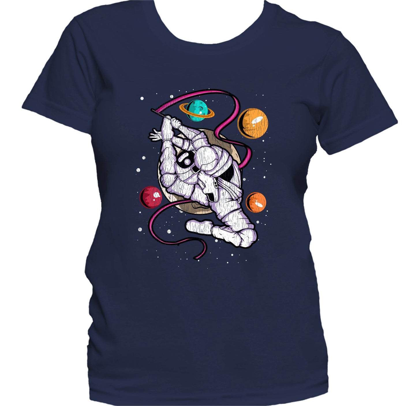 Gymnastics Astronaut Outer Space Spaceman Distressed Women's T-Shirt