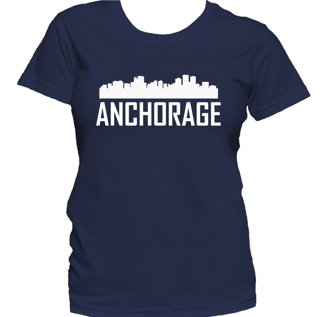 Anchorage AK Skyline Silhouette Cityscape Women's T-Shirt