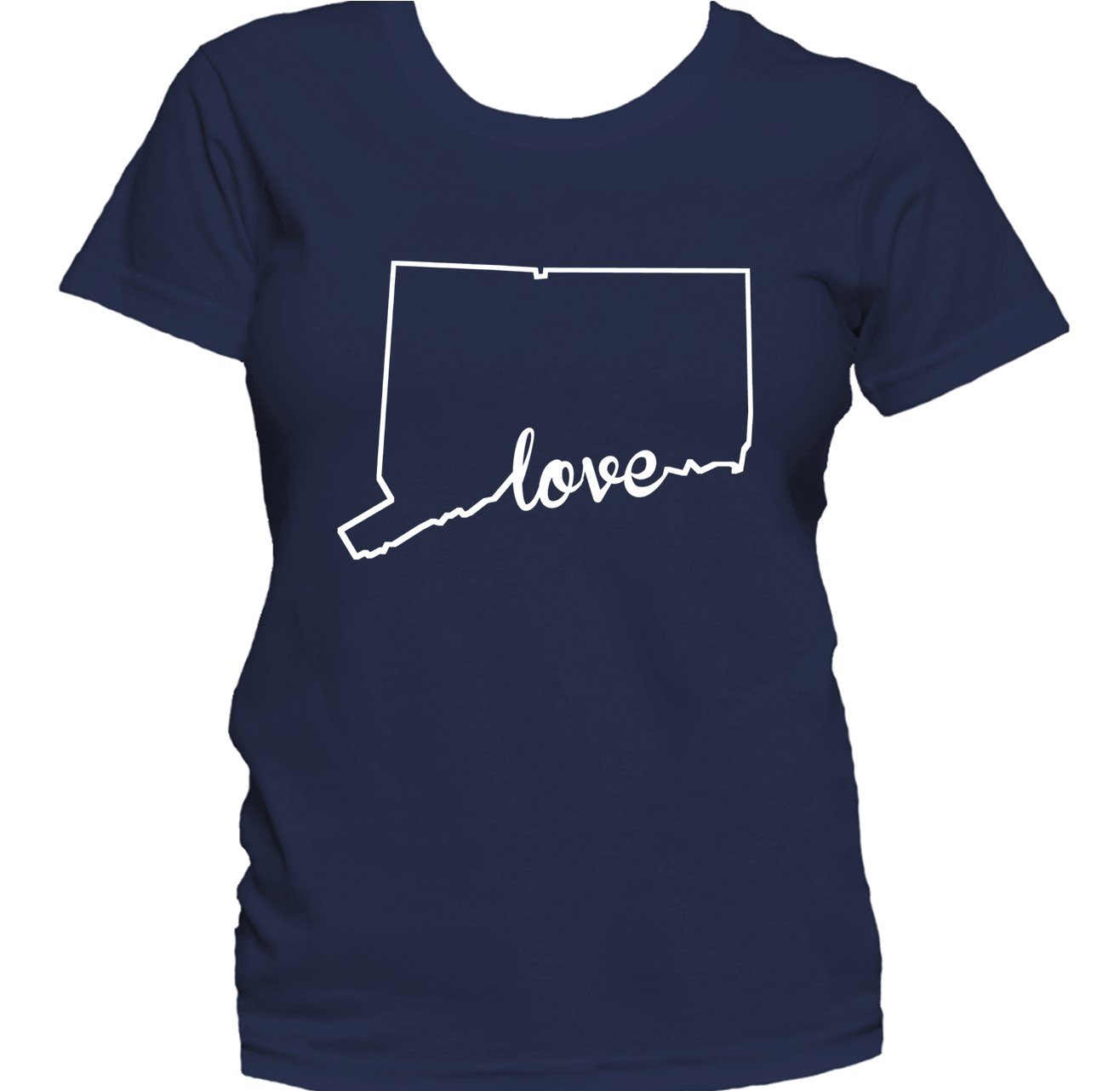 Women's Connecticut Shirt - Connecticut Love State Outline Women's T-Shirt