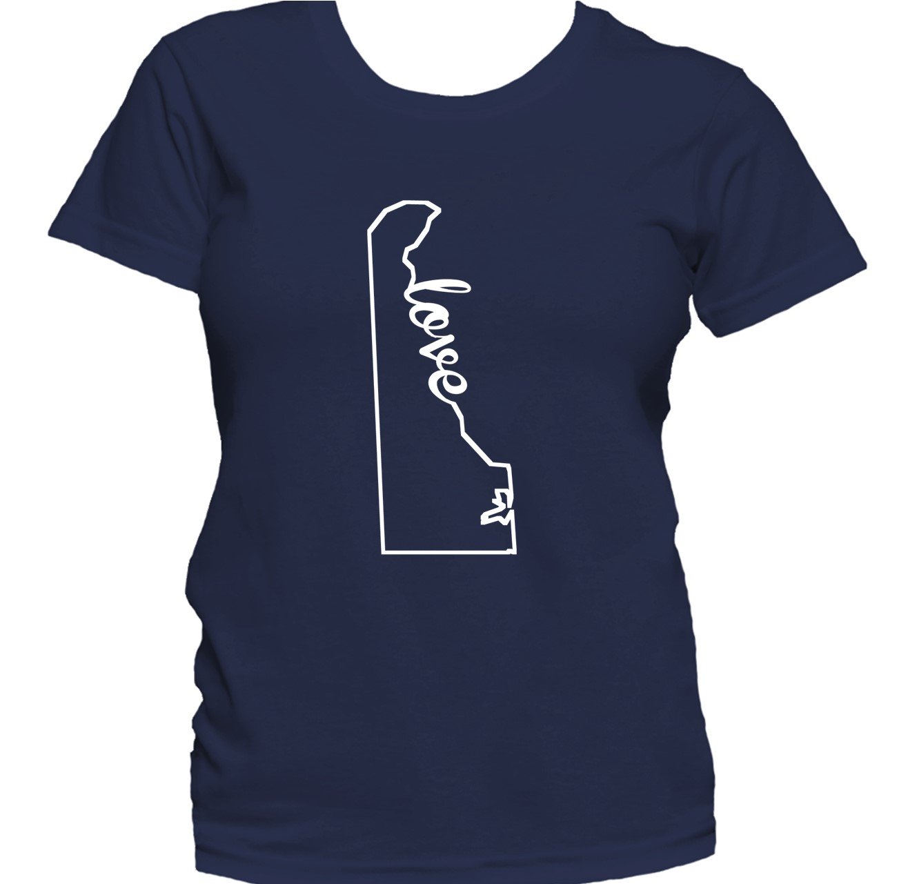 Women's Delaware Shirt - Delaware Love State Outline Women's T-Shirt