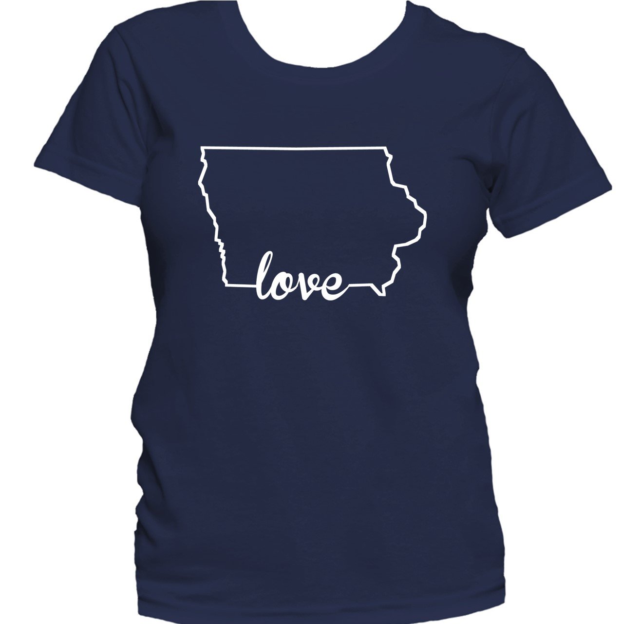 Women's Iowa Shirt - Iowa Love State Outline Women's T-Shirt