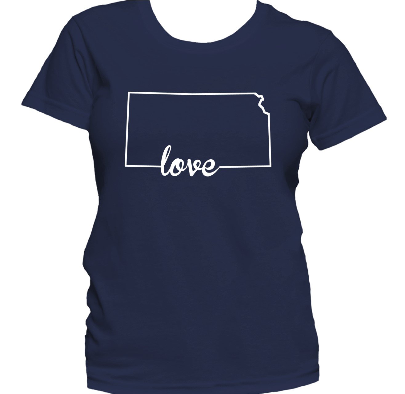 Women's Kansas Shirt - Kansas Love State Outline Women's T-Shirt