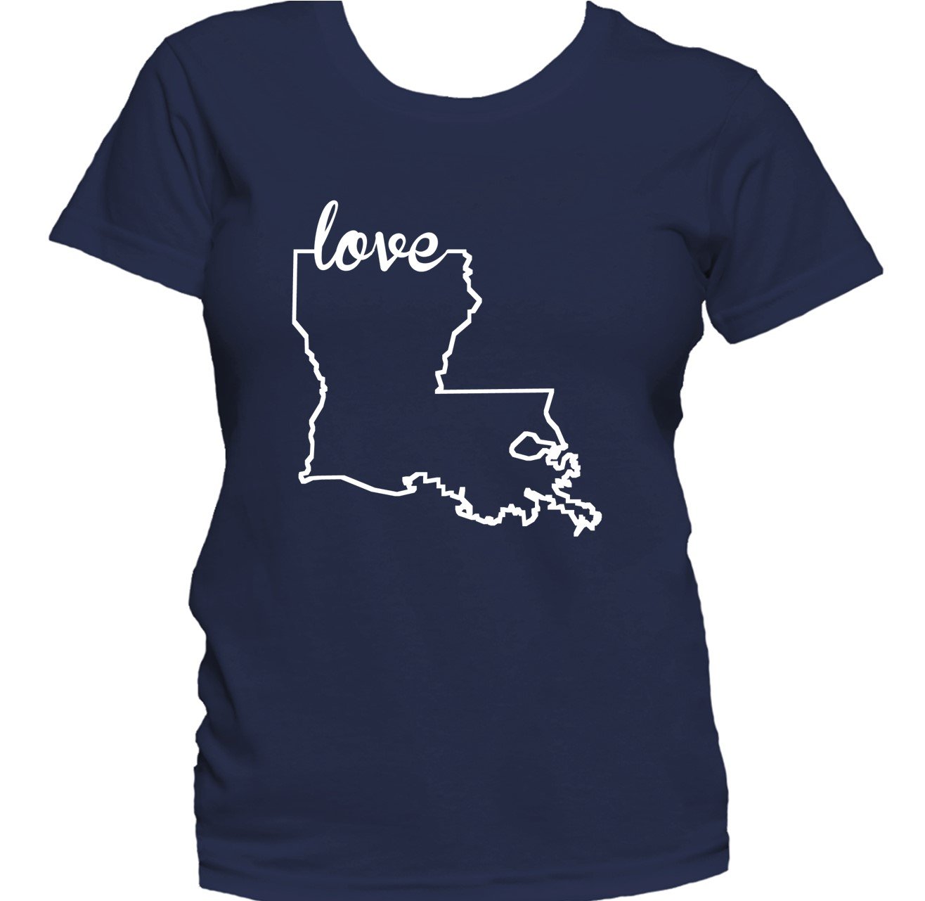 Women's Louisiana Shirt - Louisiana Love State Outline Women's T-Shirt