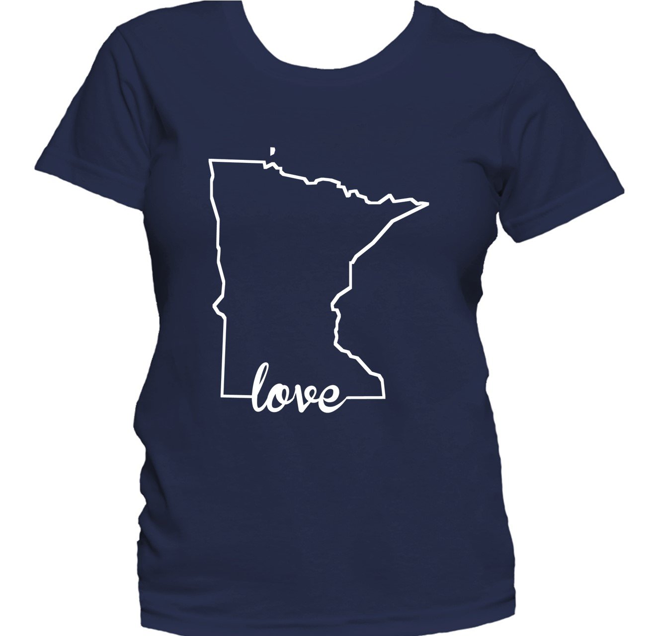 Women's Minnesota Shirt - Minnesota Love State Outline Women's T-Shirt