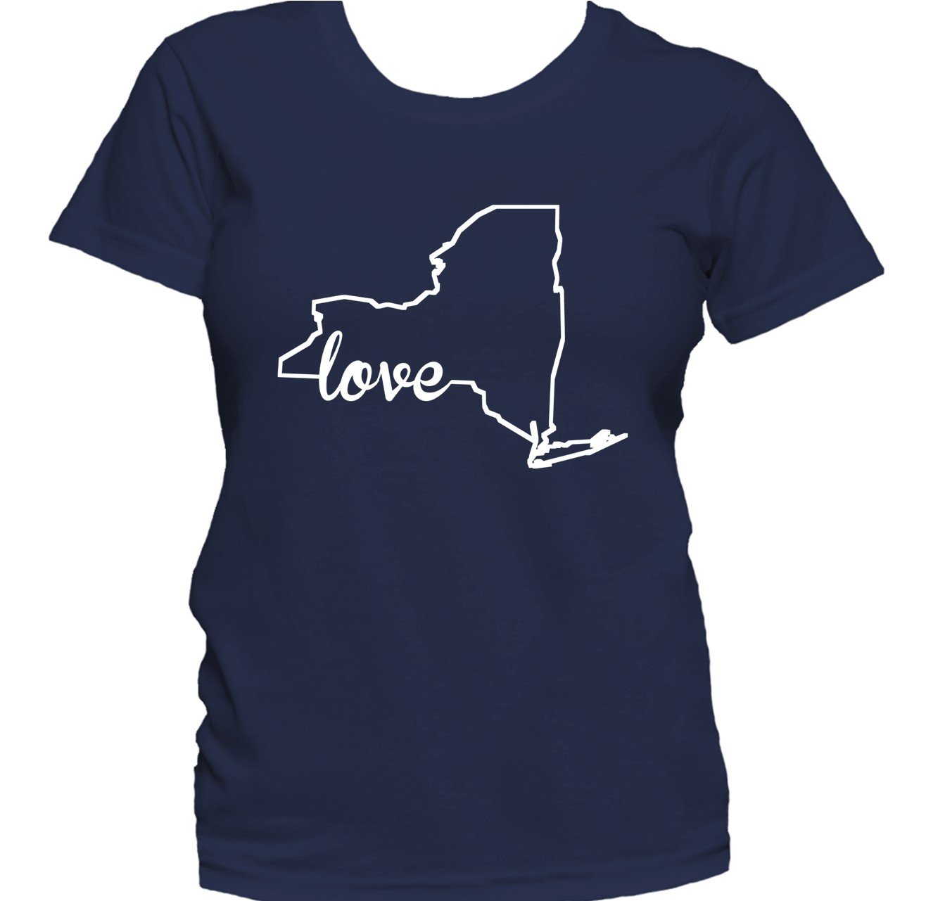Women's New York Shirt - New York Love State Outline Women's T-Shirt