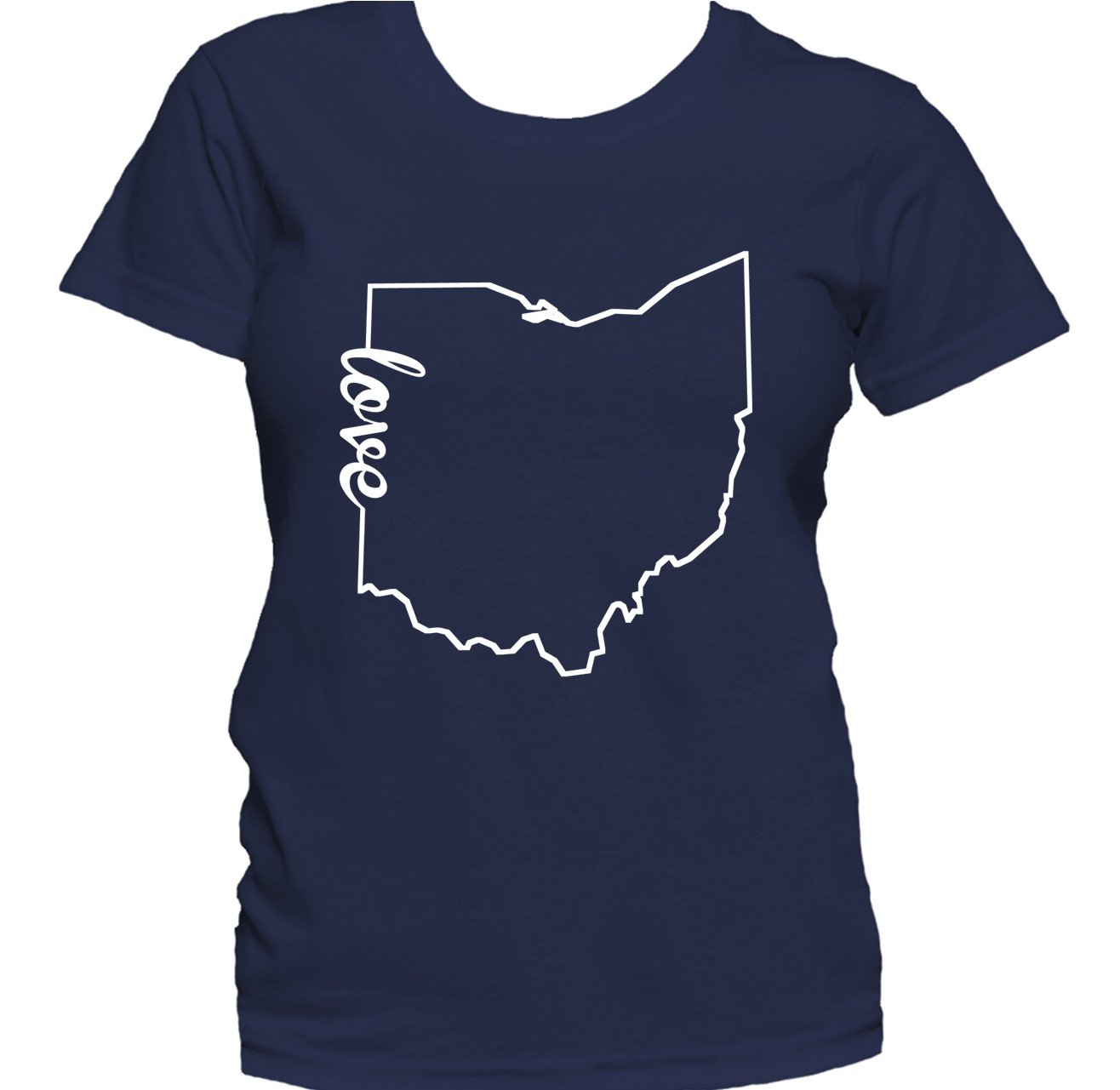 Women's Ohio Shirt - Ohio Love State Outline Women's T-Shirt