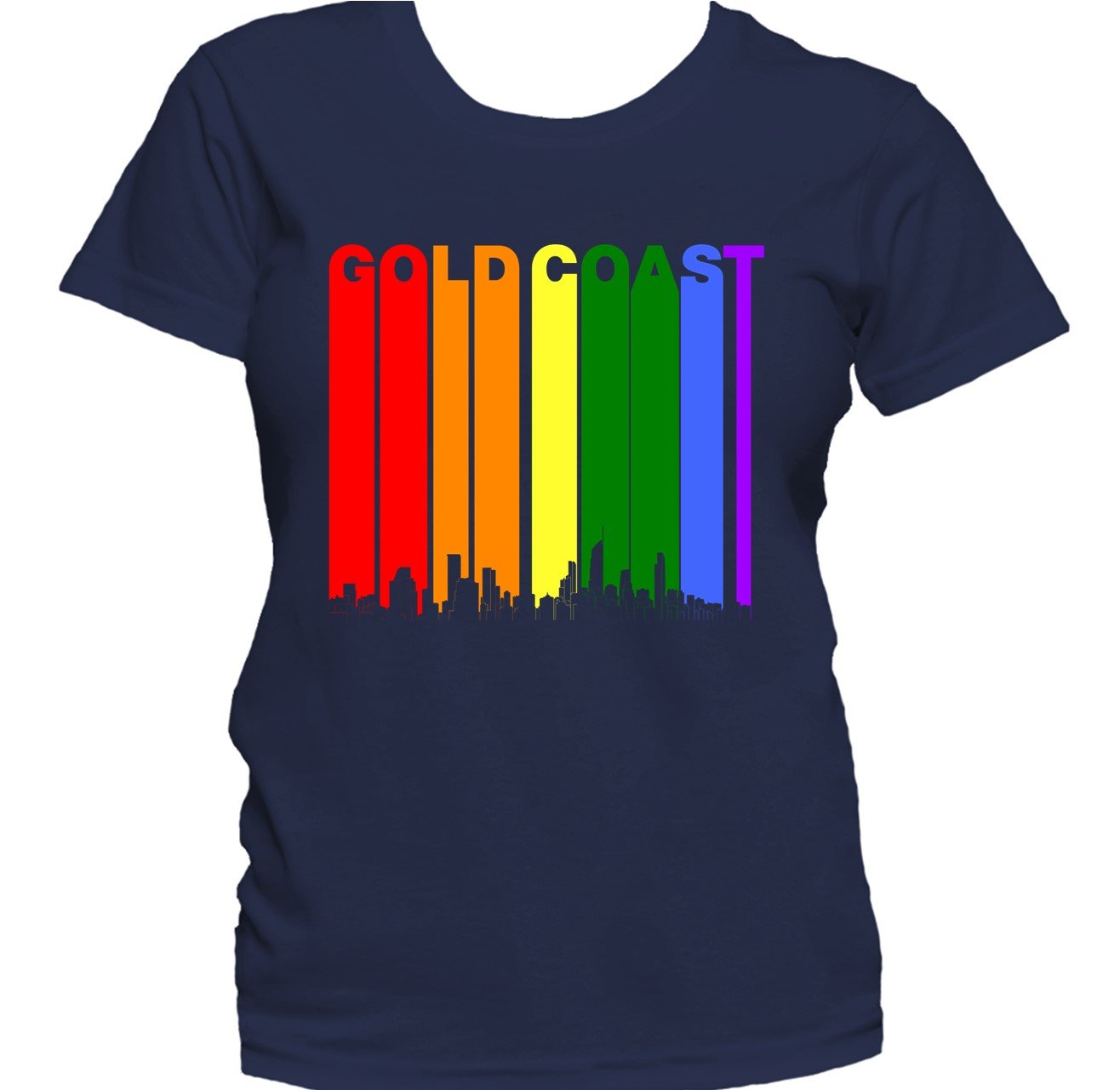 Gold Coast Australia Skyline Rainbow LGBTQ Gay Pride Women's T-Shirt