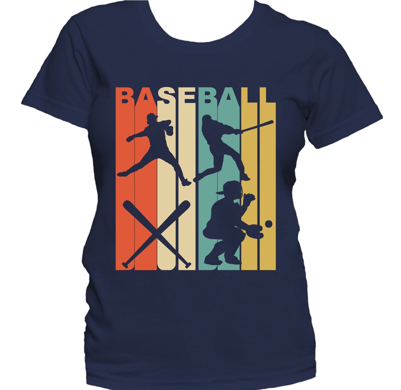 Retro 1970's Style Baseball Women's T-Shirt