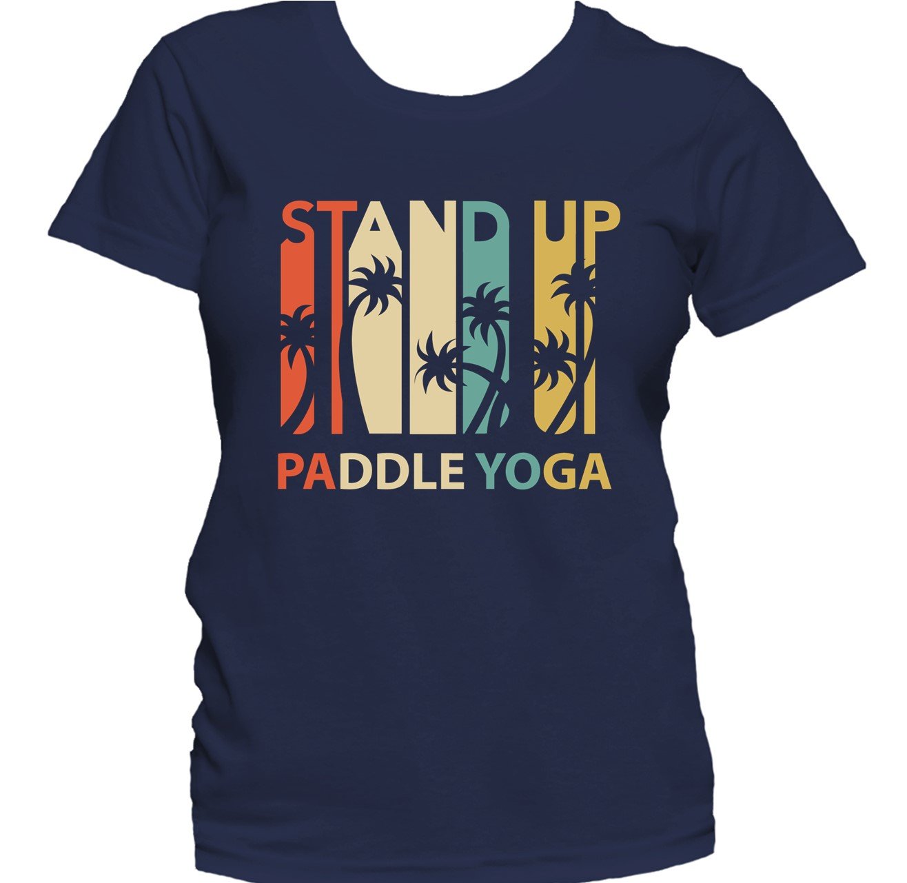 Retro 1970's Style Stand Up Paddle Yoga Women's T-Shirt