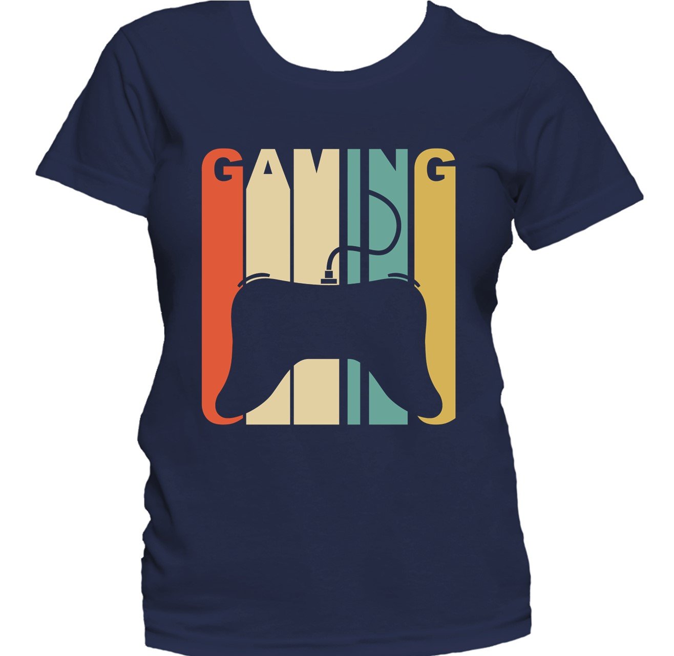 Retro 1970's Style Gaming Controller Silhouette Retro Gamer Women's T-Shirt