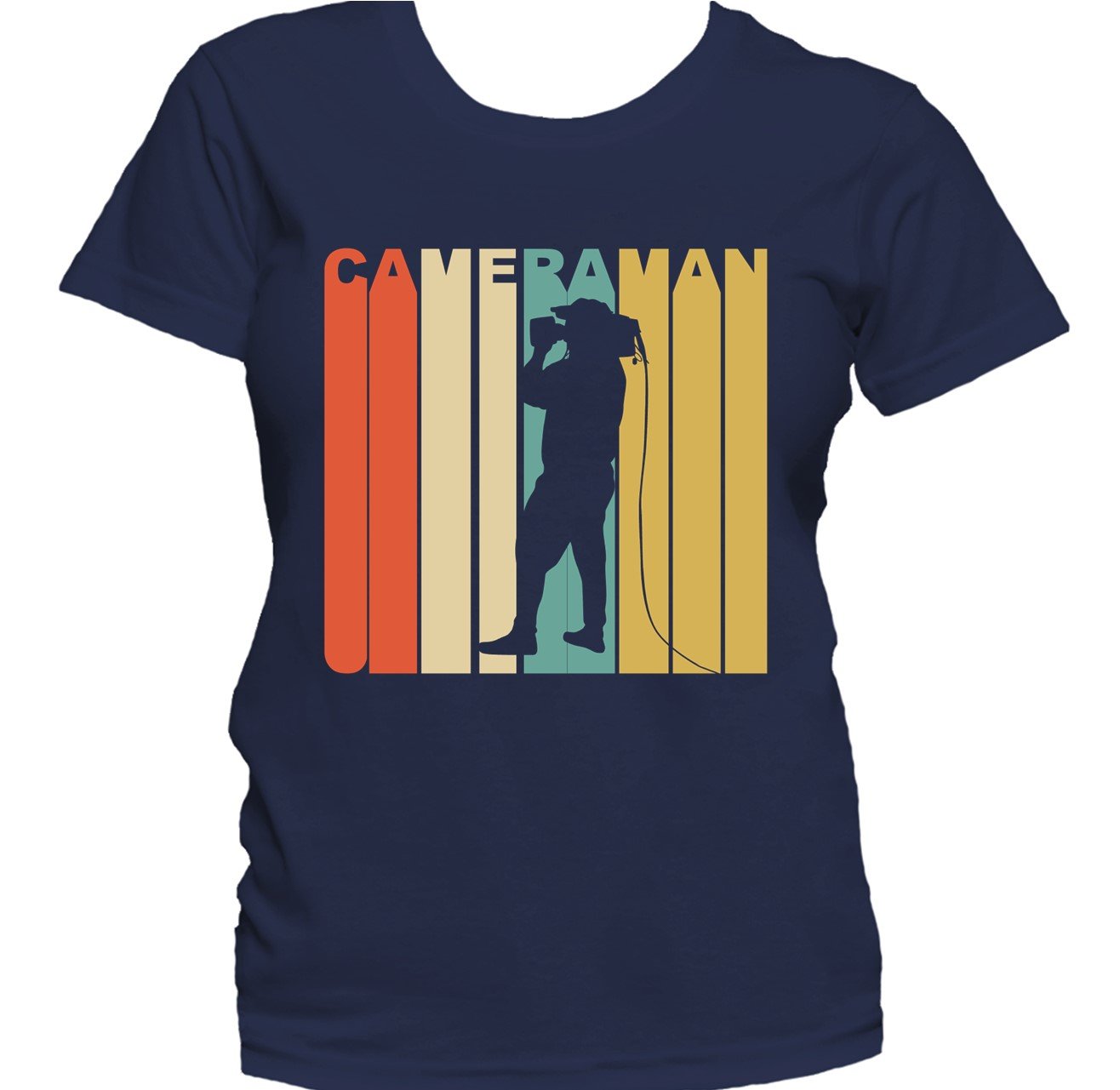 Retro 1970's Style Cameraman Silhouette Cameraman Women's T-Shirt