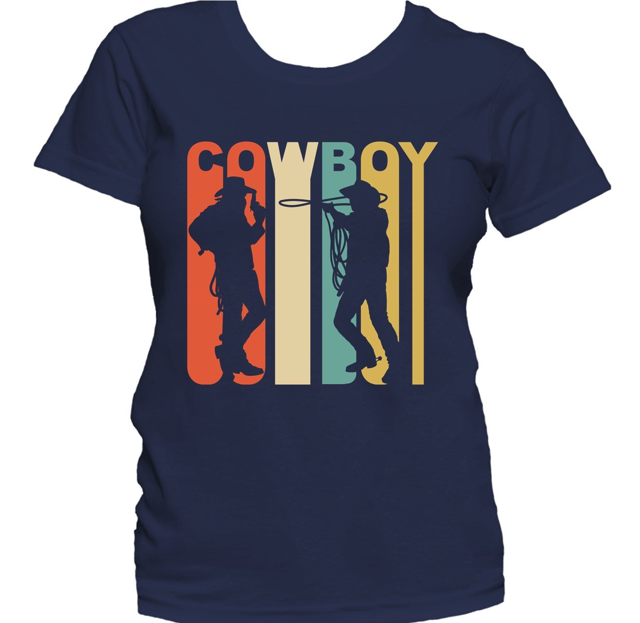 Retro 1970's Style Cowboy Silhouette Cowboy Women's T-Shirt