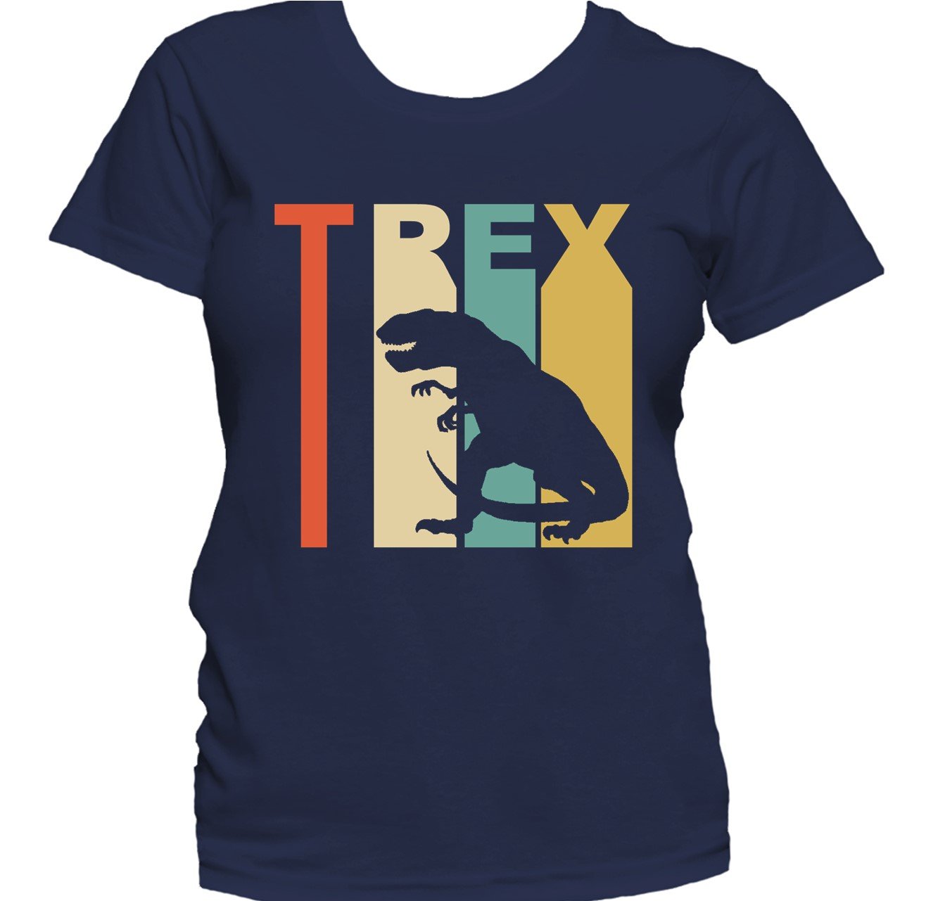 Retro 1970's Style Dinosaur Silhouette T Rex Women's T-Shirt