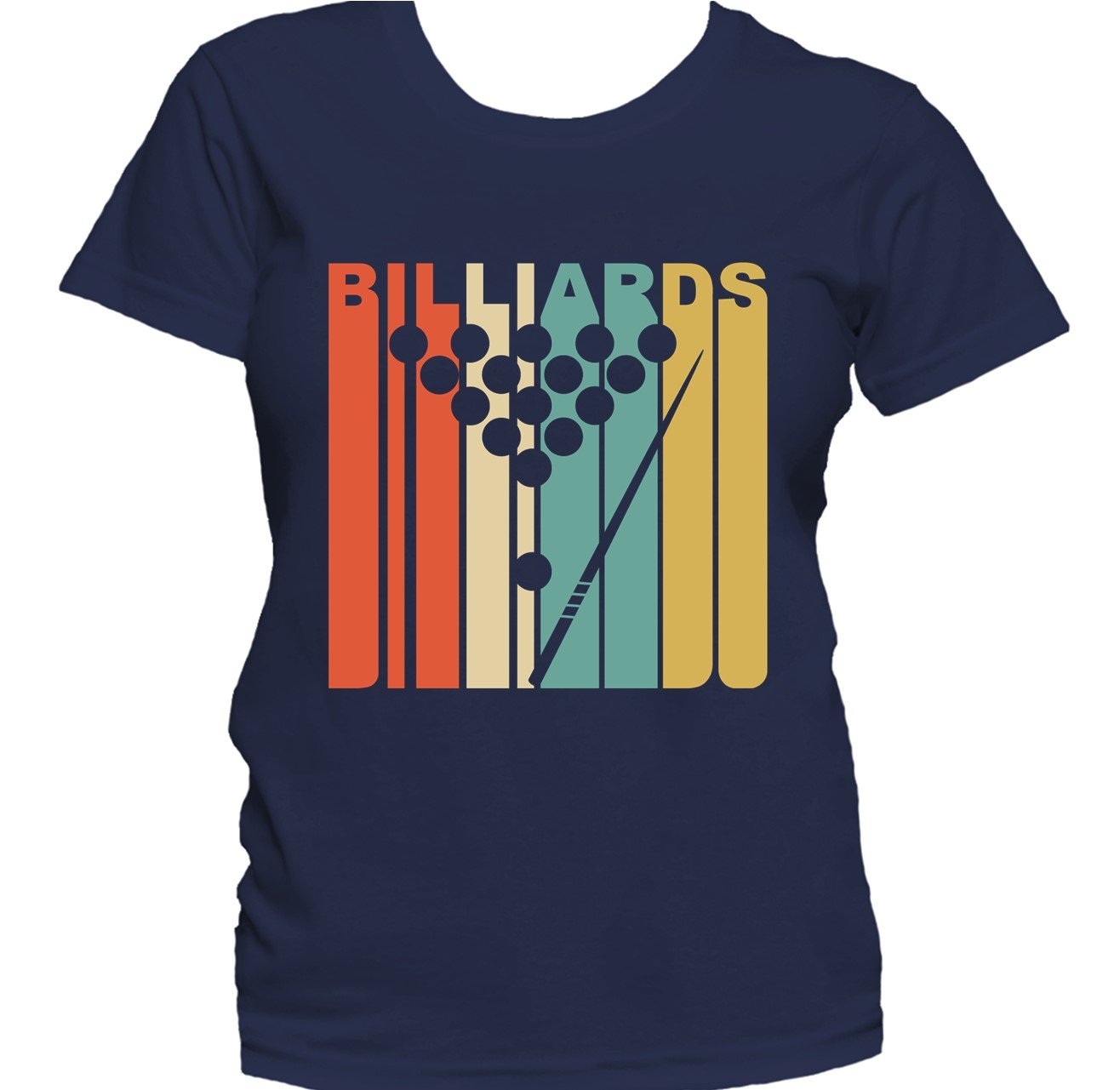 Retro 1970's Style Billiards Balls Silhouette Retro Pool Women's T-Shirt
