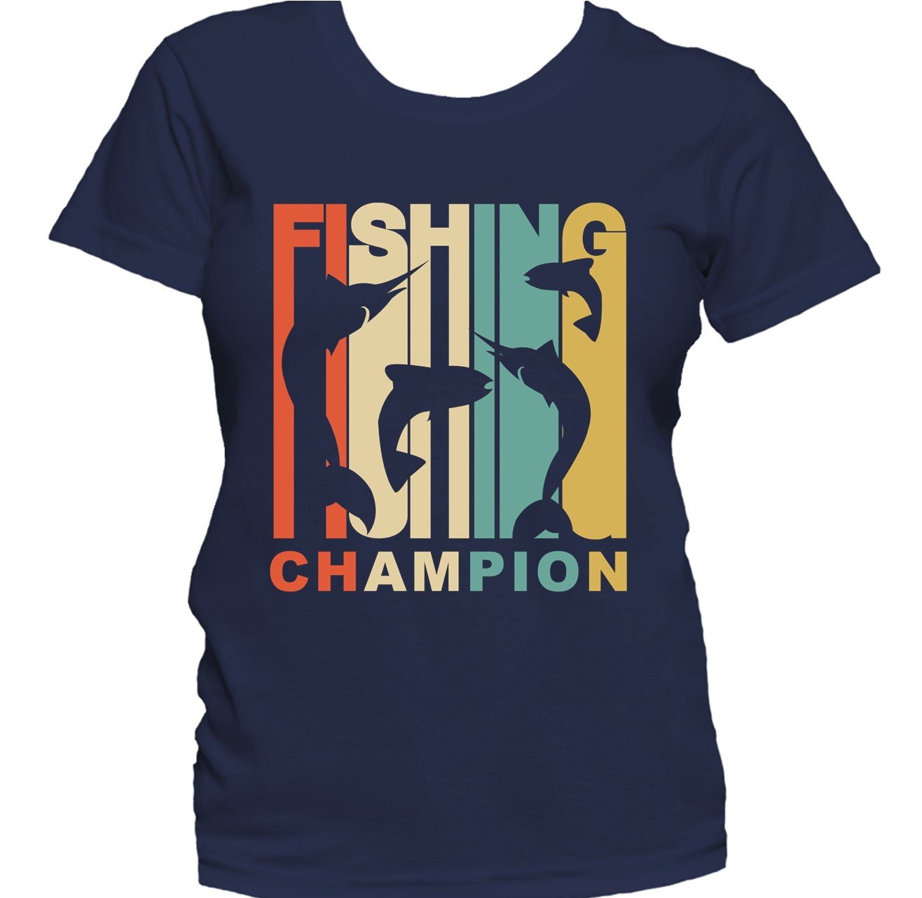 Retro 1970's Style Fishing Champion Retro Women's T-Shirt