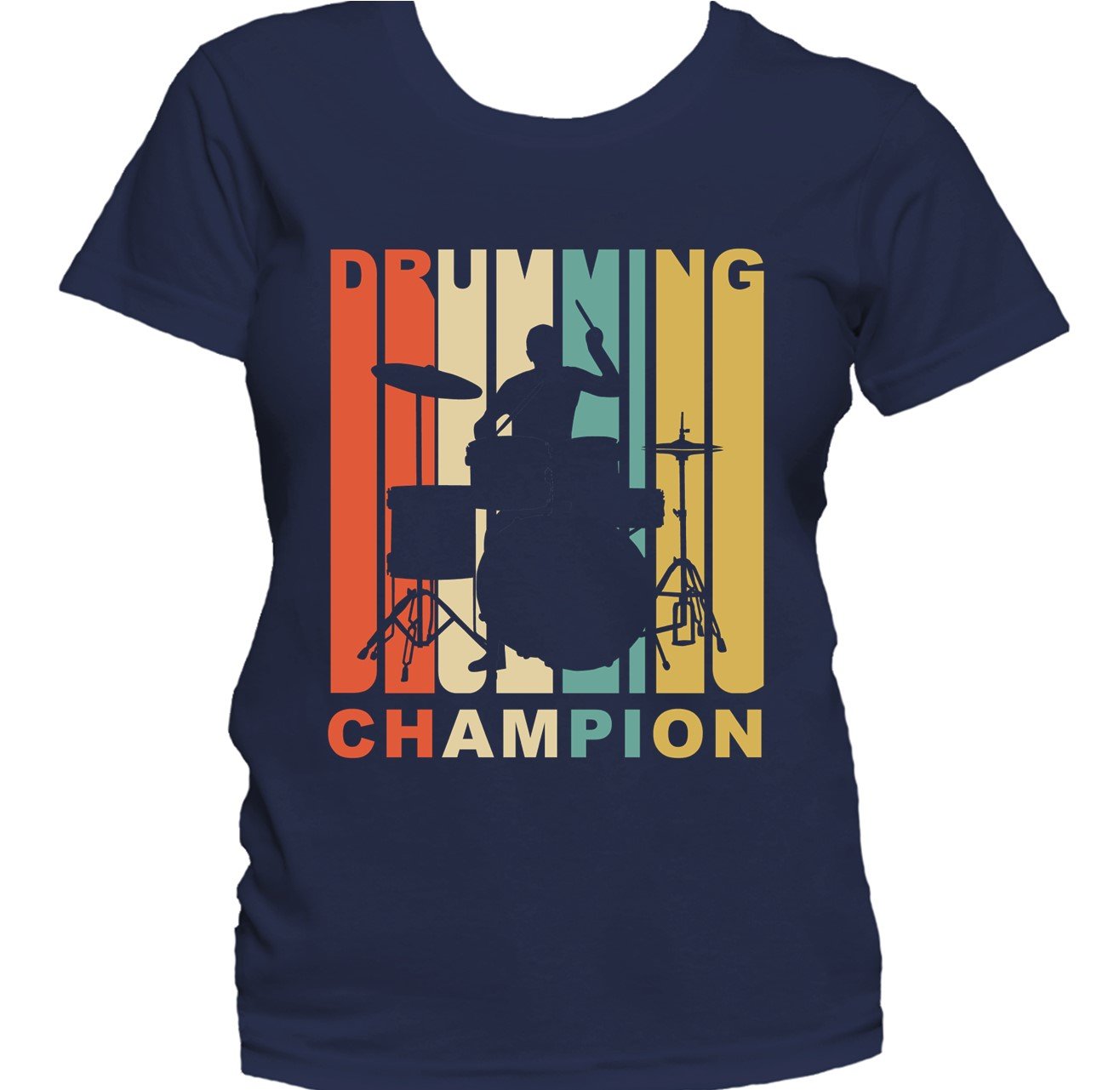 Retro 1970's Style Drumming Champion Retro Drummer Women's T-Shirt