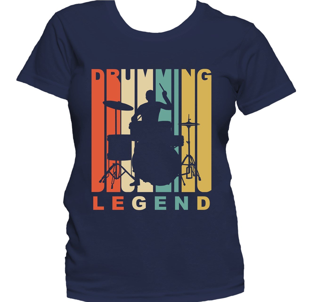Retro 1970's Style Drumming Legend Retro Drummer Women's T-Shirt