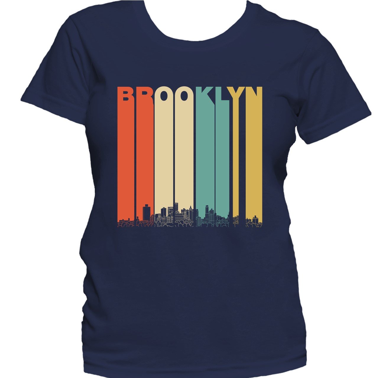Retro 1970's Style Brooklyn New York Skyline Women's T-Shirt