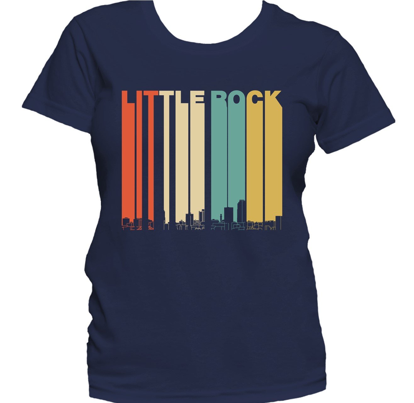 Retro 1970's Style Little Rock Arkansas Skyline Women's T-Shirt