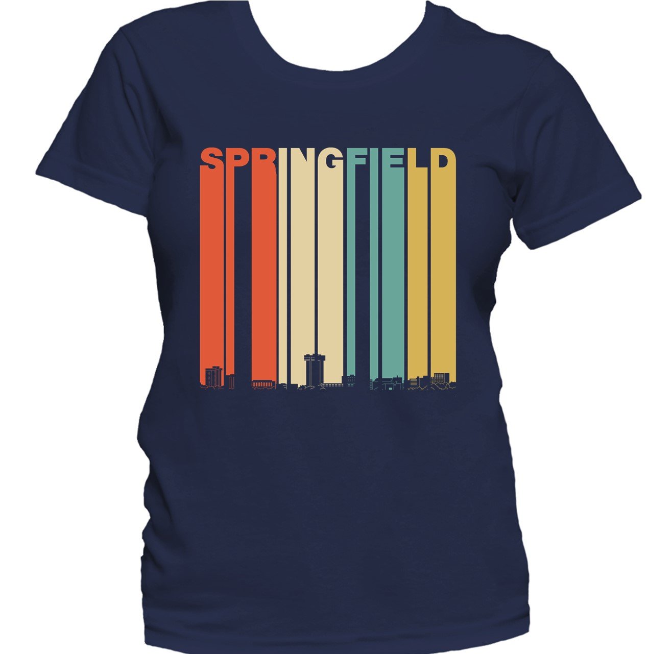 Retro 1970's Style Springfield Missouri Skyline Women's T-Shirt