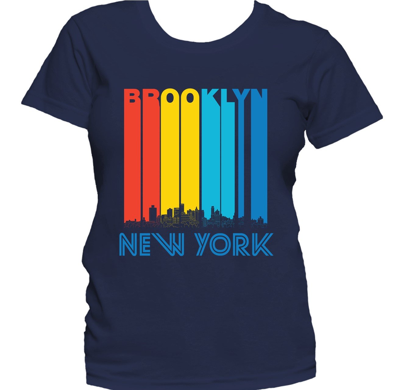 Retro 1970's Style Brooklyn New York Skyline Women's T-Shirt