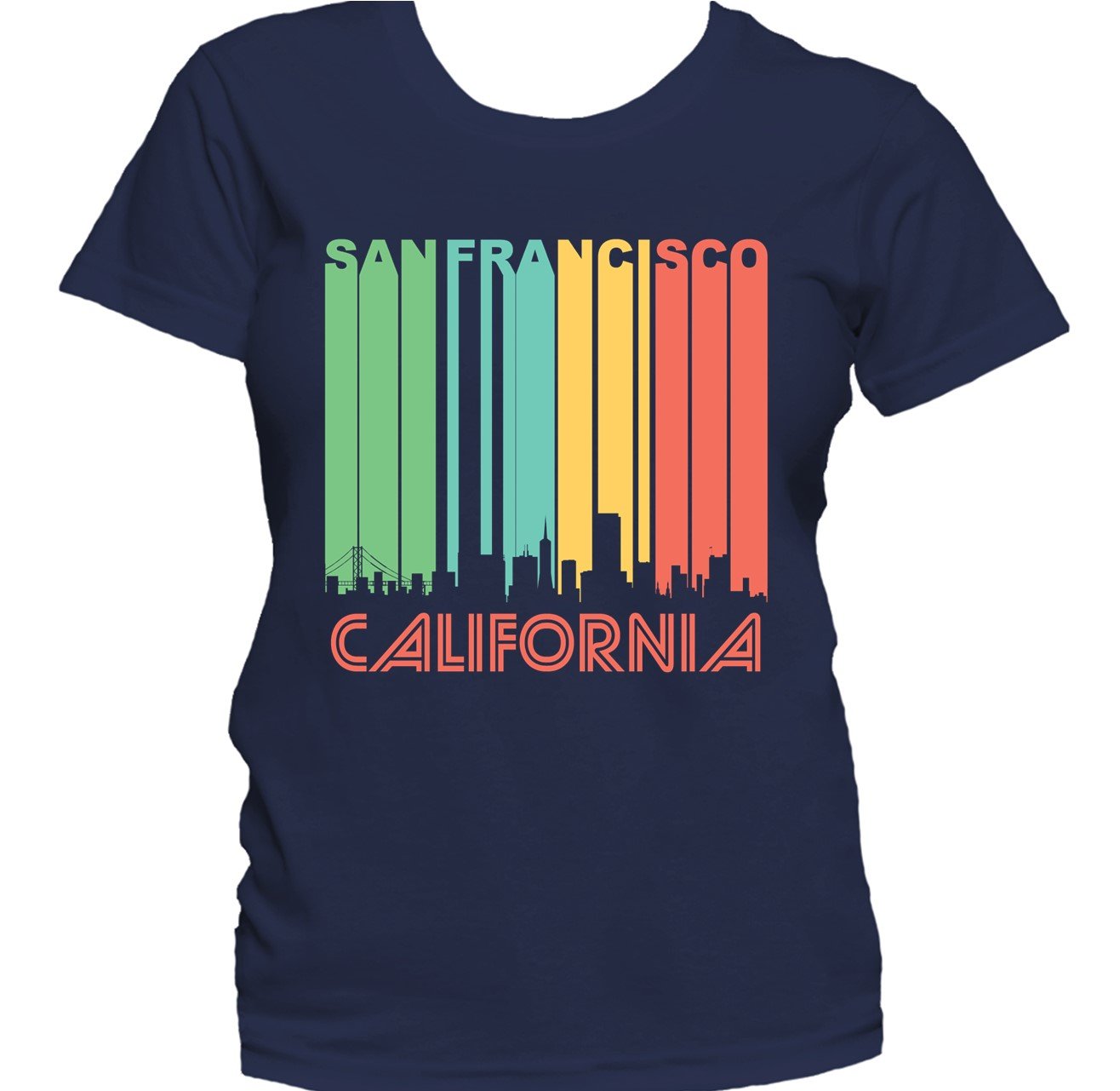 Retro 1970's Style San Francisco California Downtown Skyline Women's T-Shirt