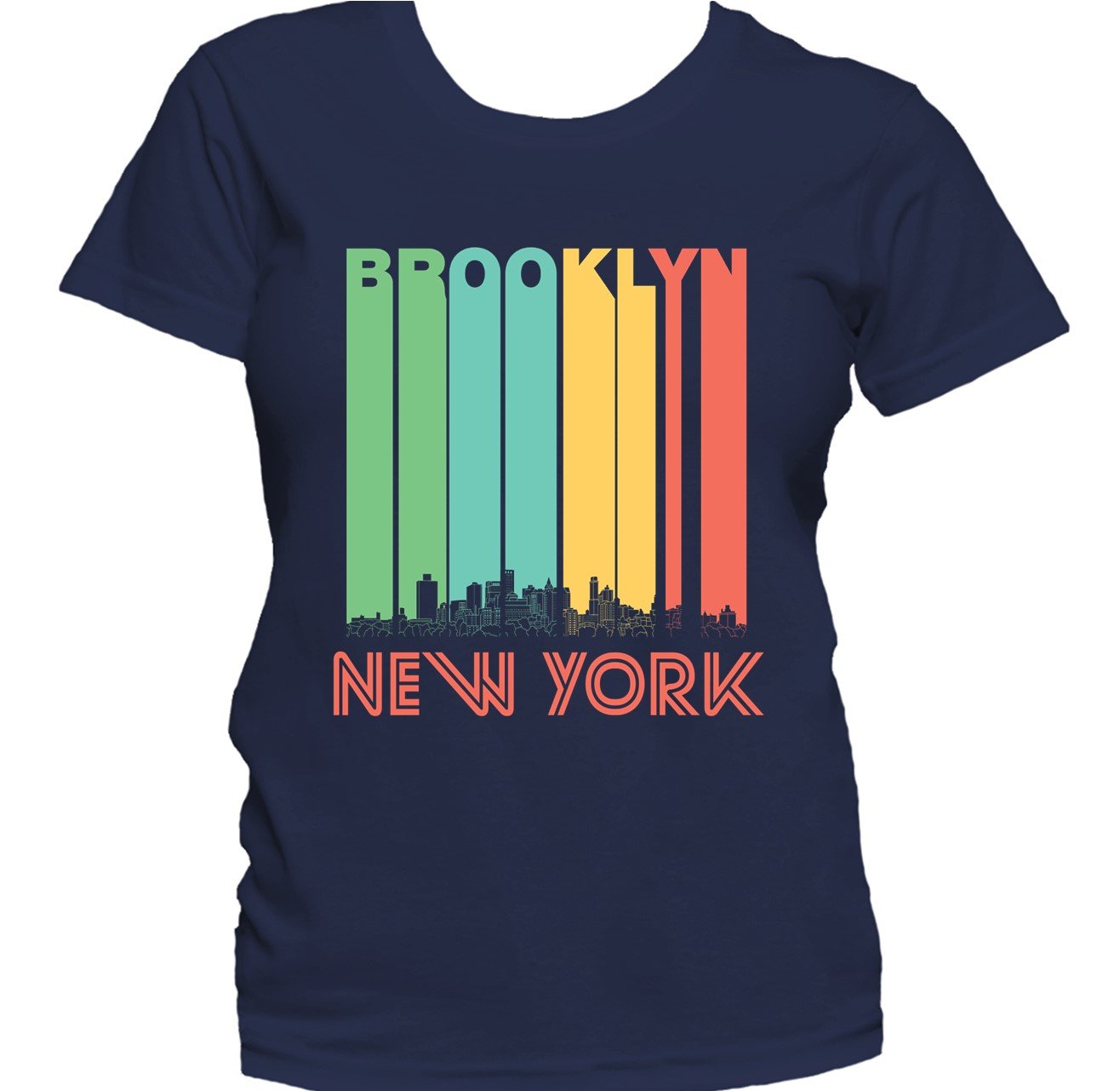 Retro 1970's Style Brooklyn New York Skyline Women's T-Shirt