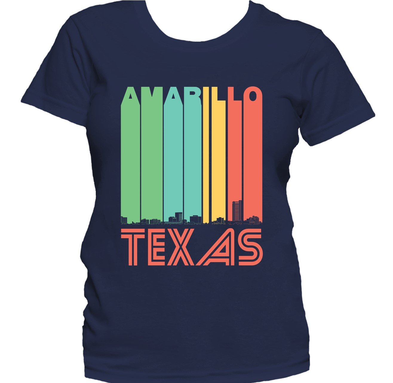 Retro 1970's Style Amarillo Texas Skyline Women's T-Shirt