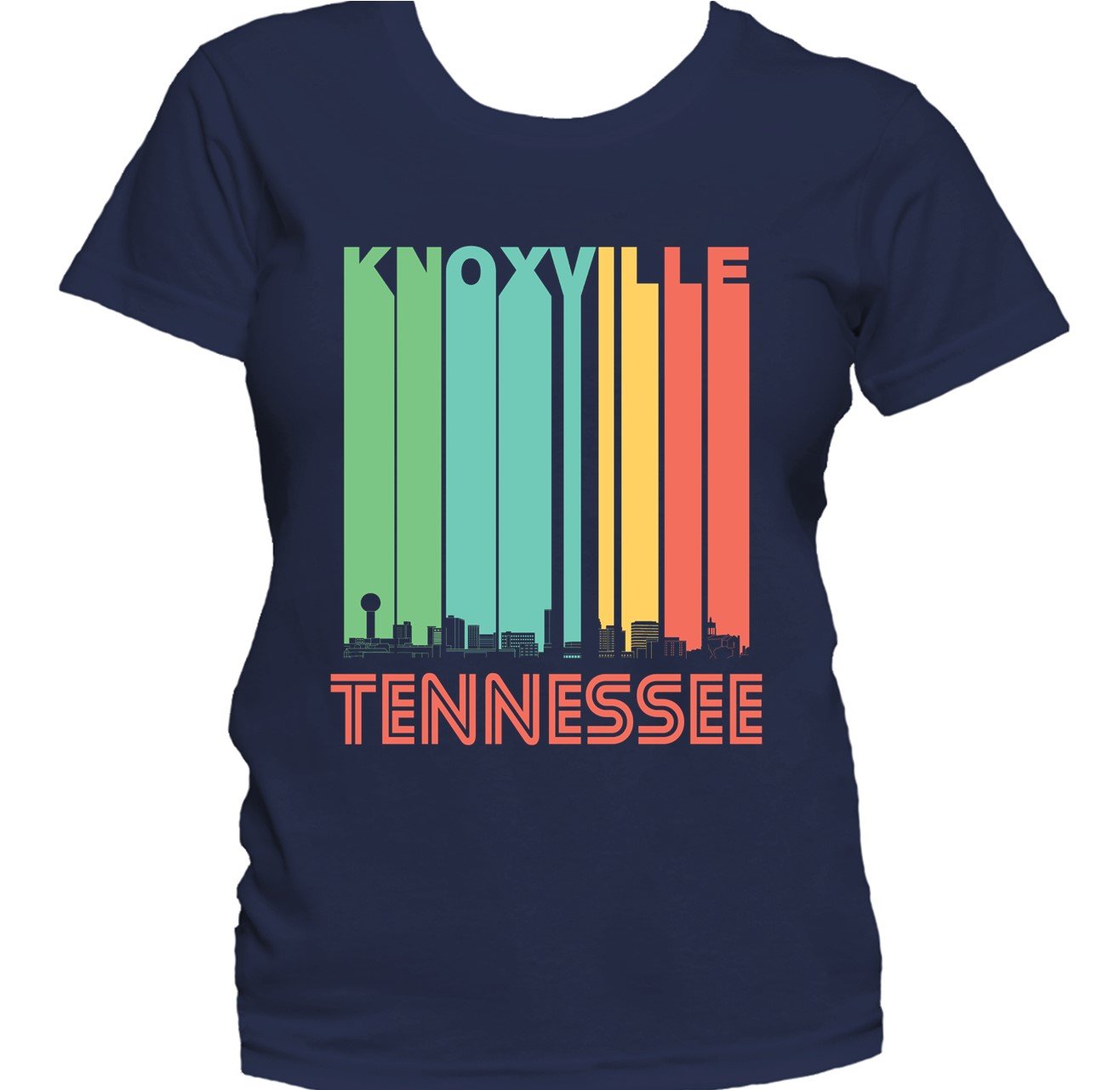 Retro 1970's Style Knoxville Tennessee Skyline Women's T-Shirt