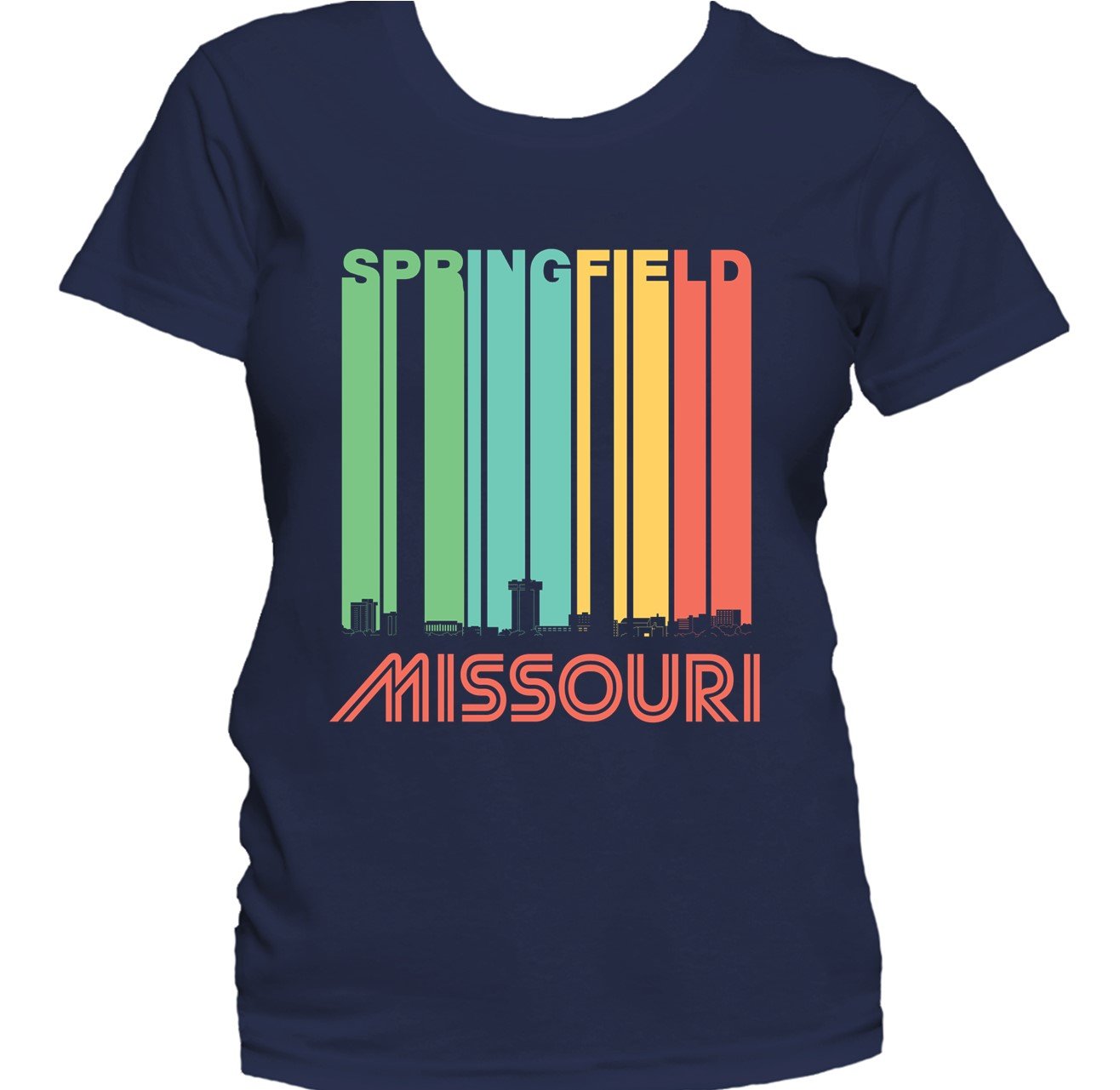 Retro 1970's Style Springfield Missouri Skyline Women's T-Shirt