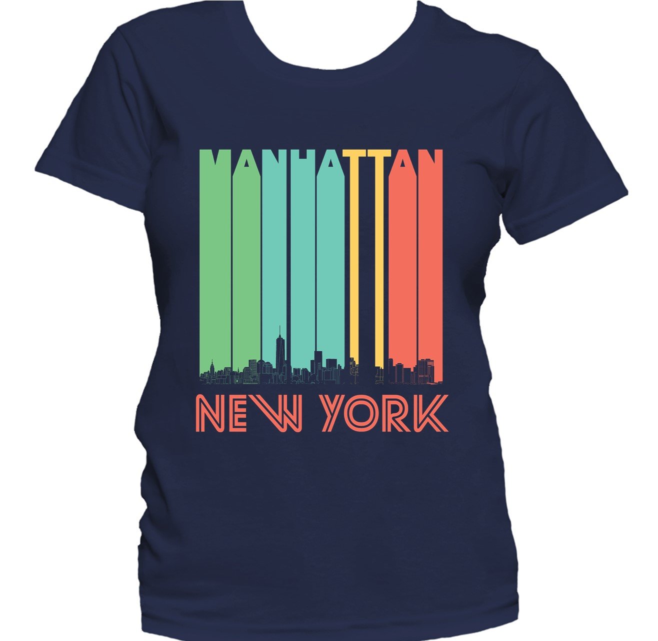 Retro 1970's Style Manhattan New York Skyline Women's T-Shirt