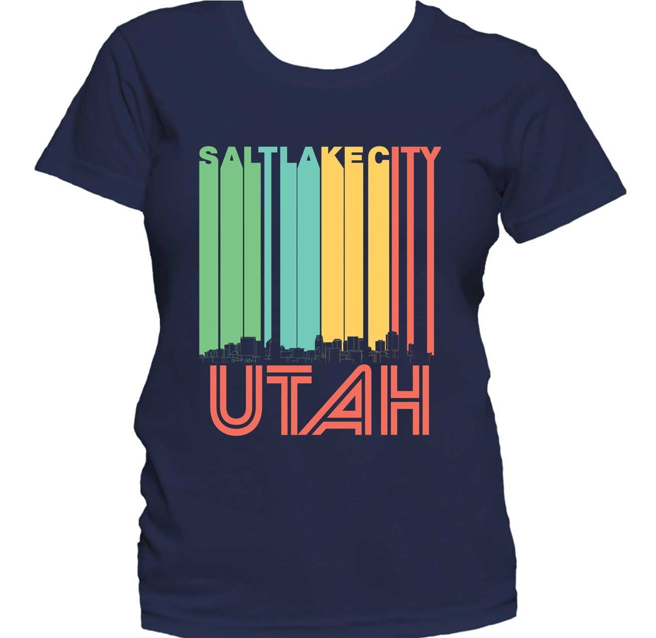 Retro 1970's Style Salt Lake City Utah Skyline Women's T-Shirt