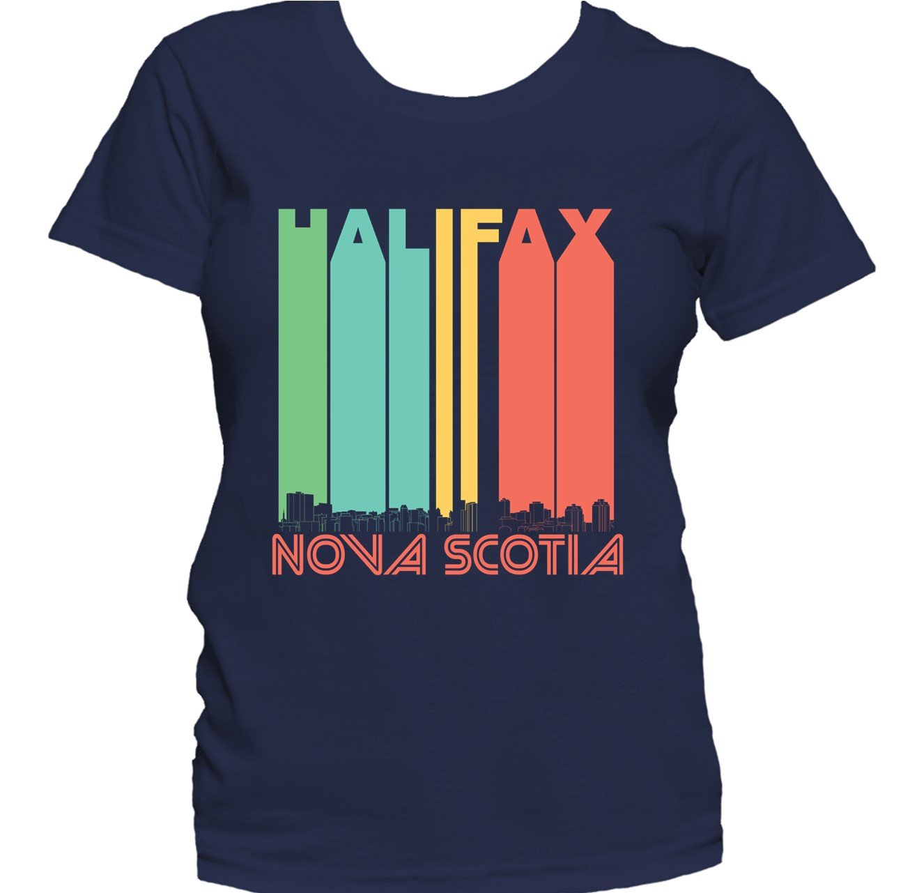 Retro 1970's Style Halifax Nova Scotia Canada Skyline Cityscape Women's T-Shirt