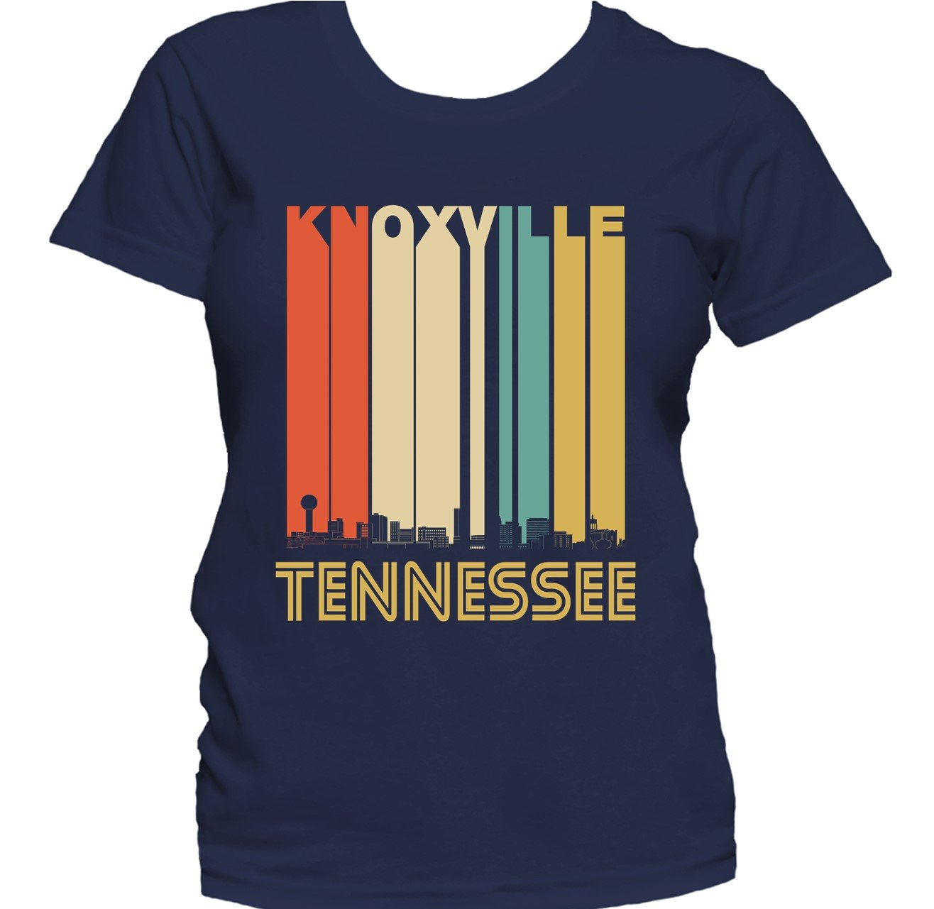 Retro 1970's Style Knoxville Tennessee Skyline Women's T-Shirt