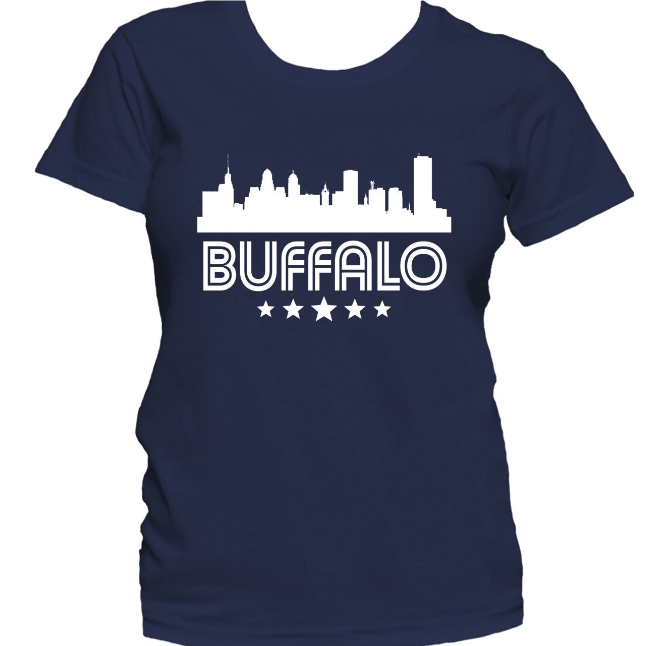 Buffalo New York Skyline Retro Style Women's T-Shirt