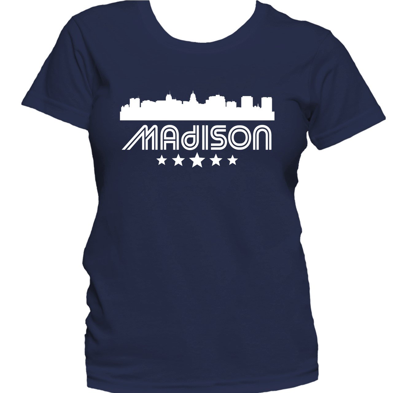 Madison Wisconsin Skyline Retro Style Women's T-Shirt