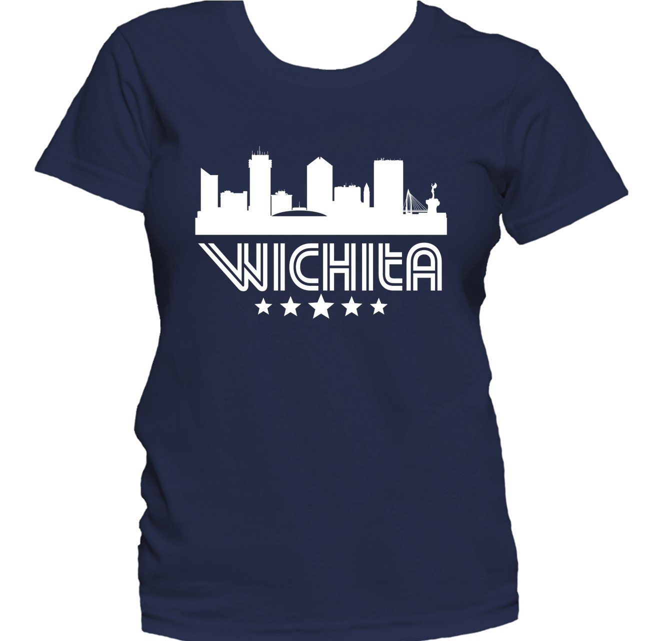 Wichita Kansas Skyline Retro Style Women's T-Shirt