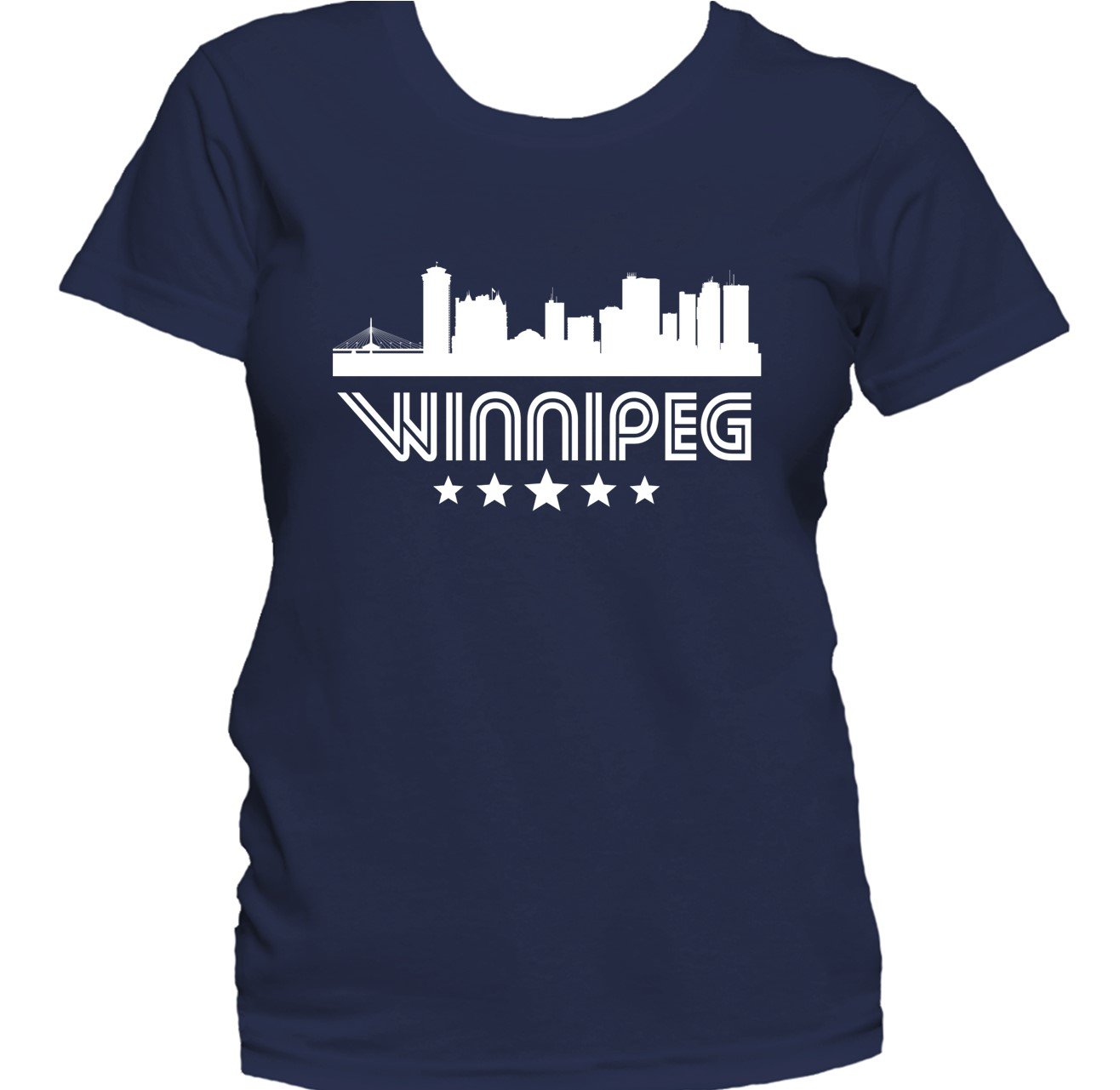 Winnipeg Manitoba Skyline Retro Style Women's T-Shirt