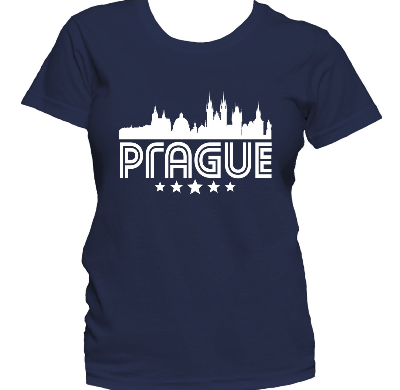 Prague Czech Republic Skyline Retro Style Women's T-Shirt