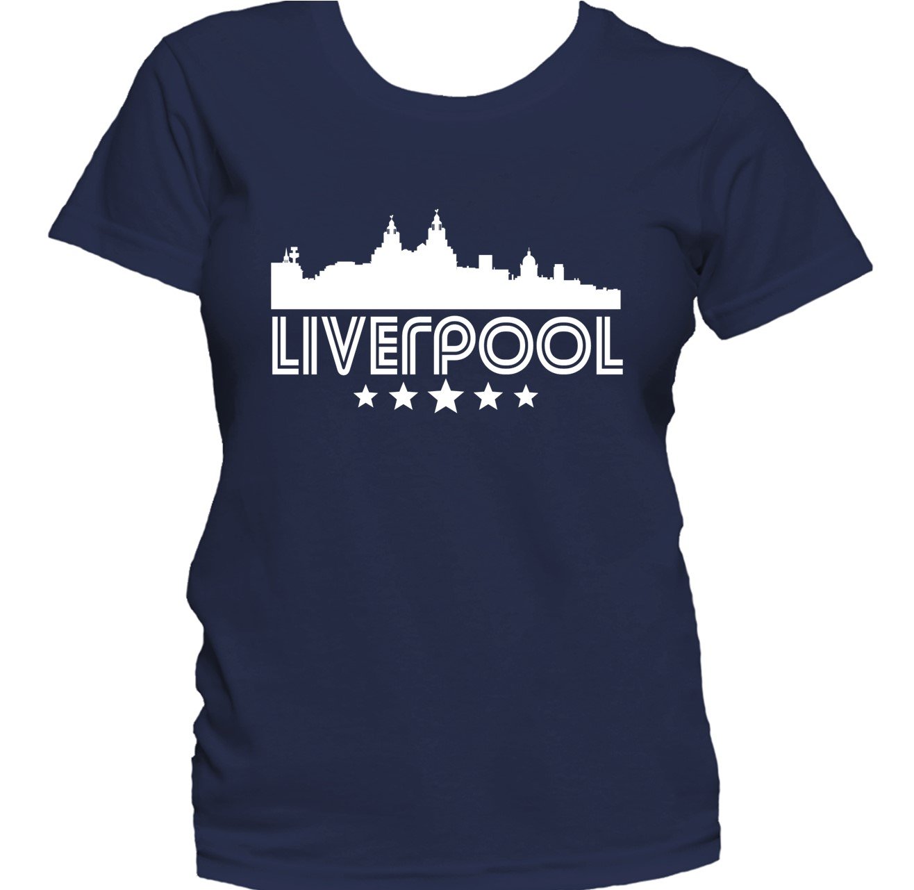 Liverpool England Skyline Retro Style Women's T-Shirt