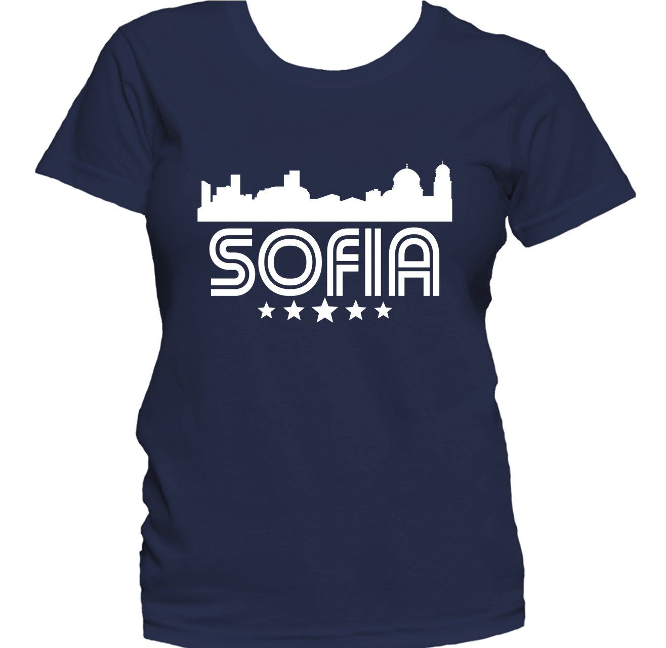 Sofia Bulgaria Skyline Retro Style Women's T-Shirt