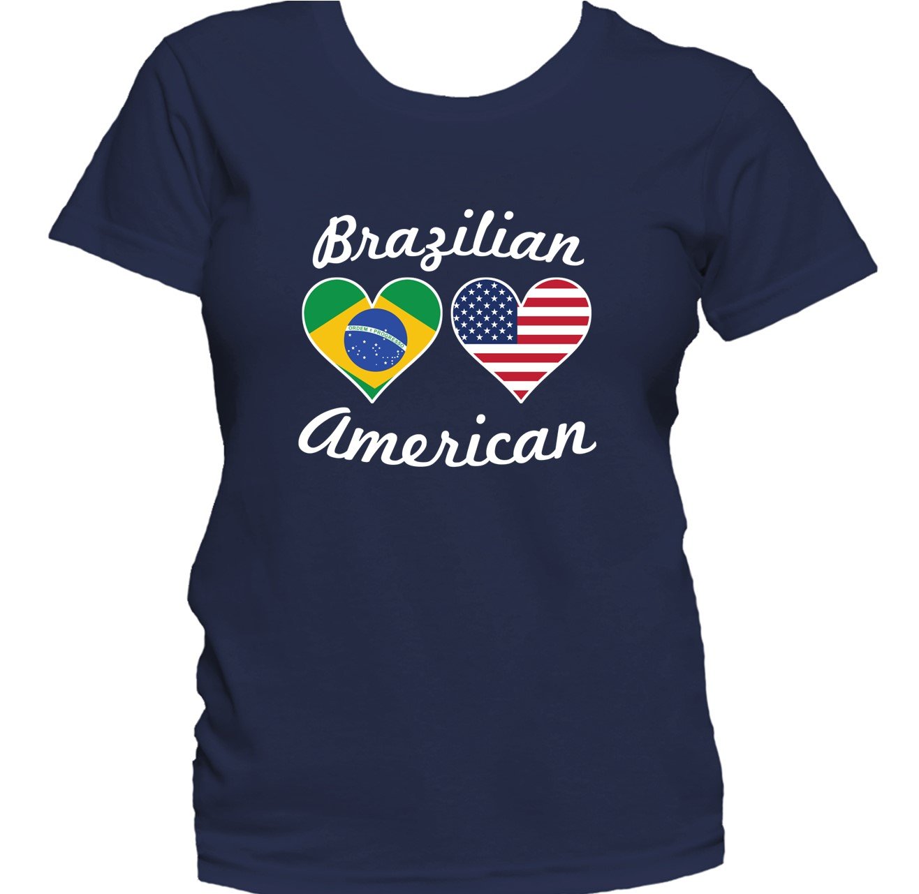 Brazilian American Heart Flags Women's T-Shirt
