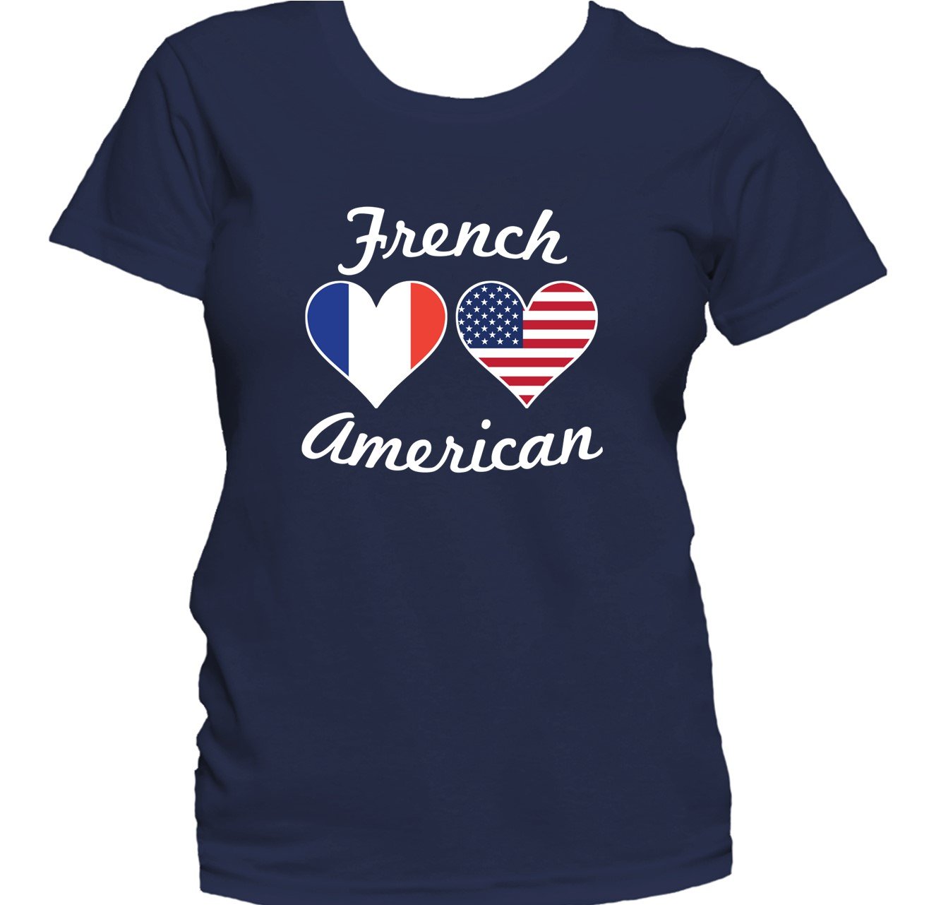 French American Heart Flags Women's T-Shirt