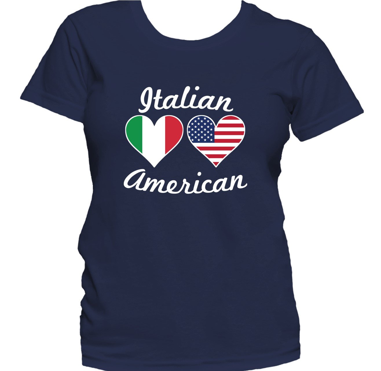 Italian American Heart Flags Women's T-Shirt