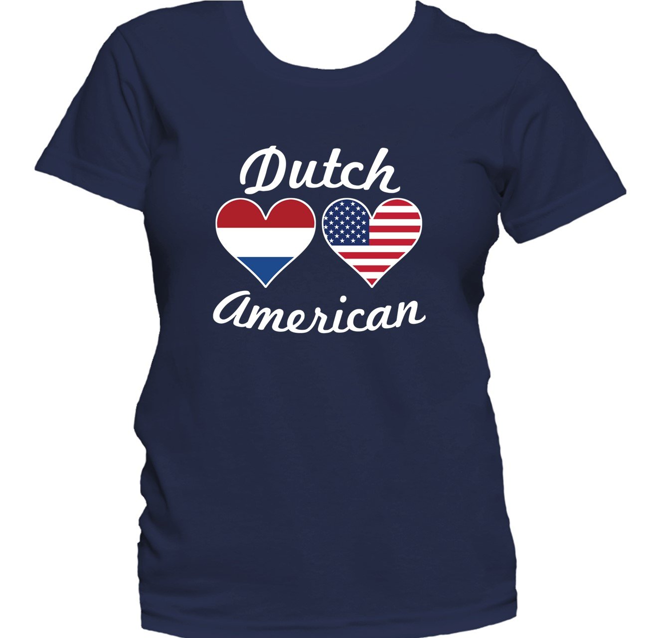 Dutch American Heart Flags Women's T-Shirt