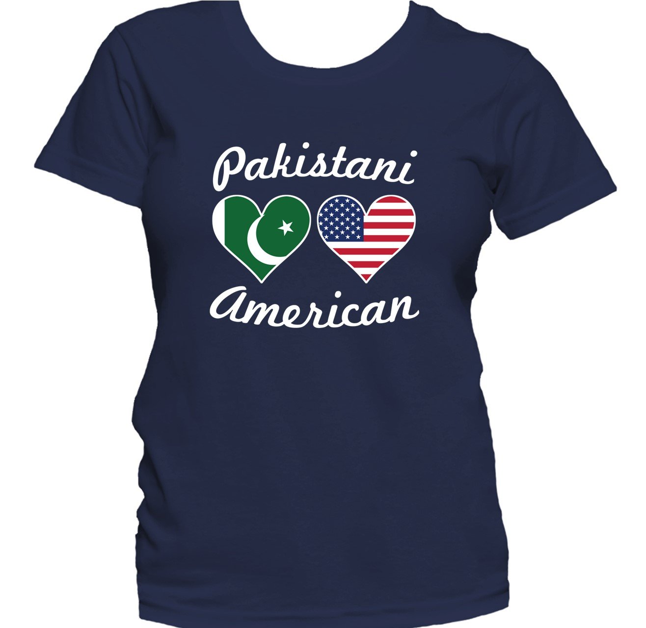 Pakistani American Heart Flags Women's T-Shirt