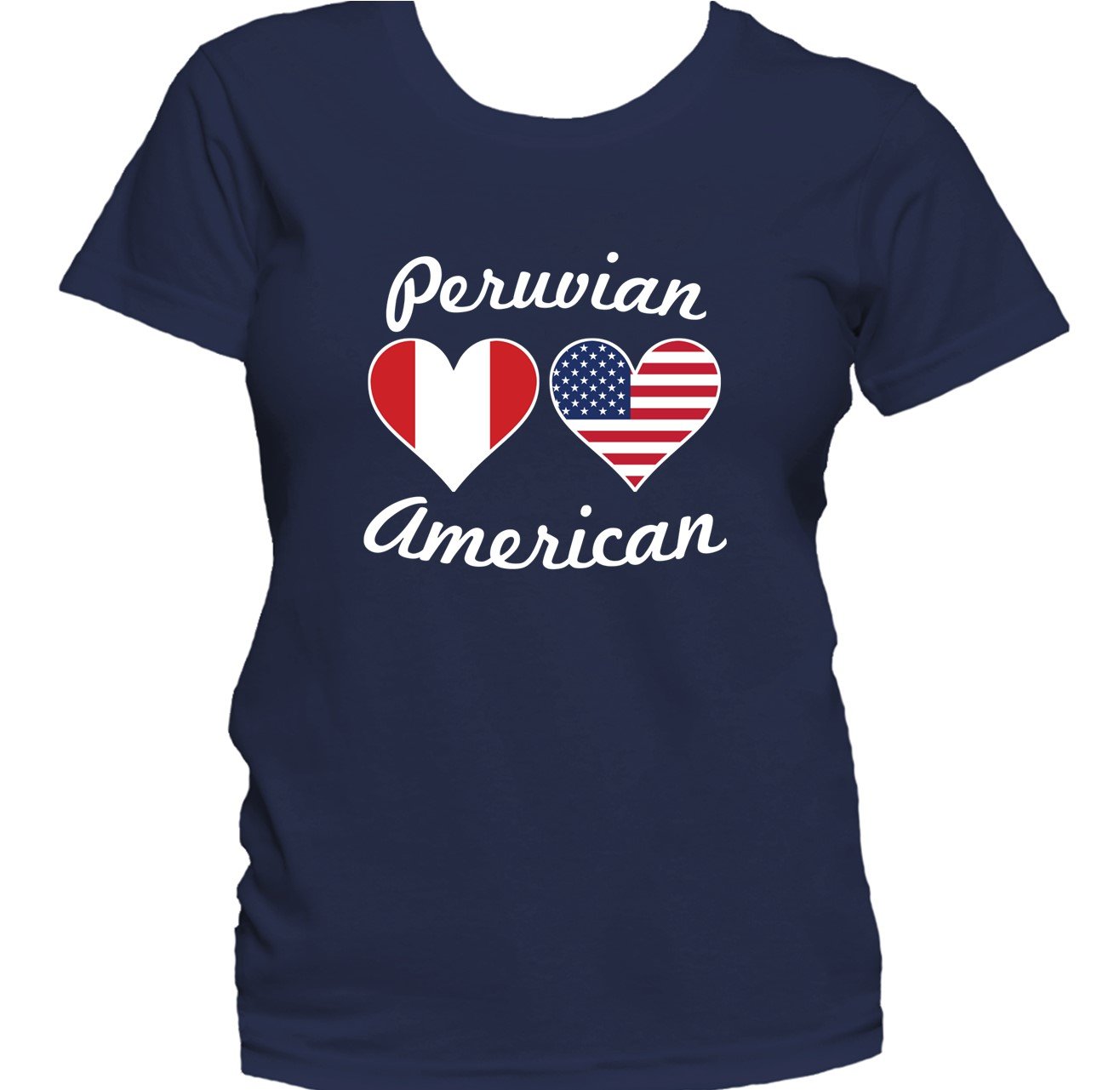 Peruvian American Heart Flags Women's T-Shirt