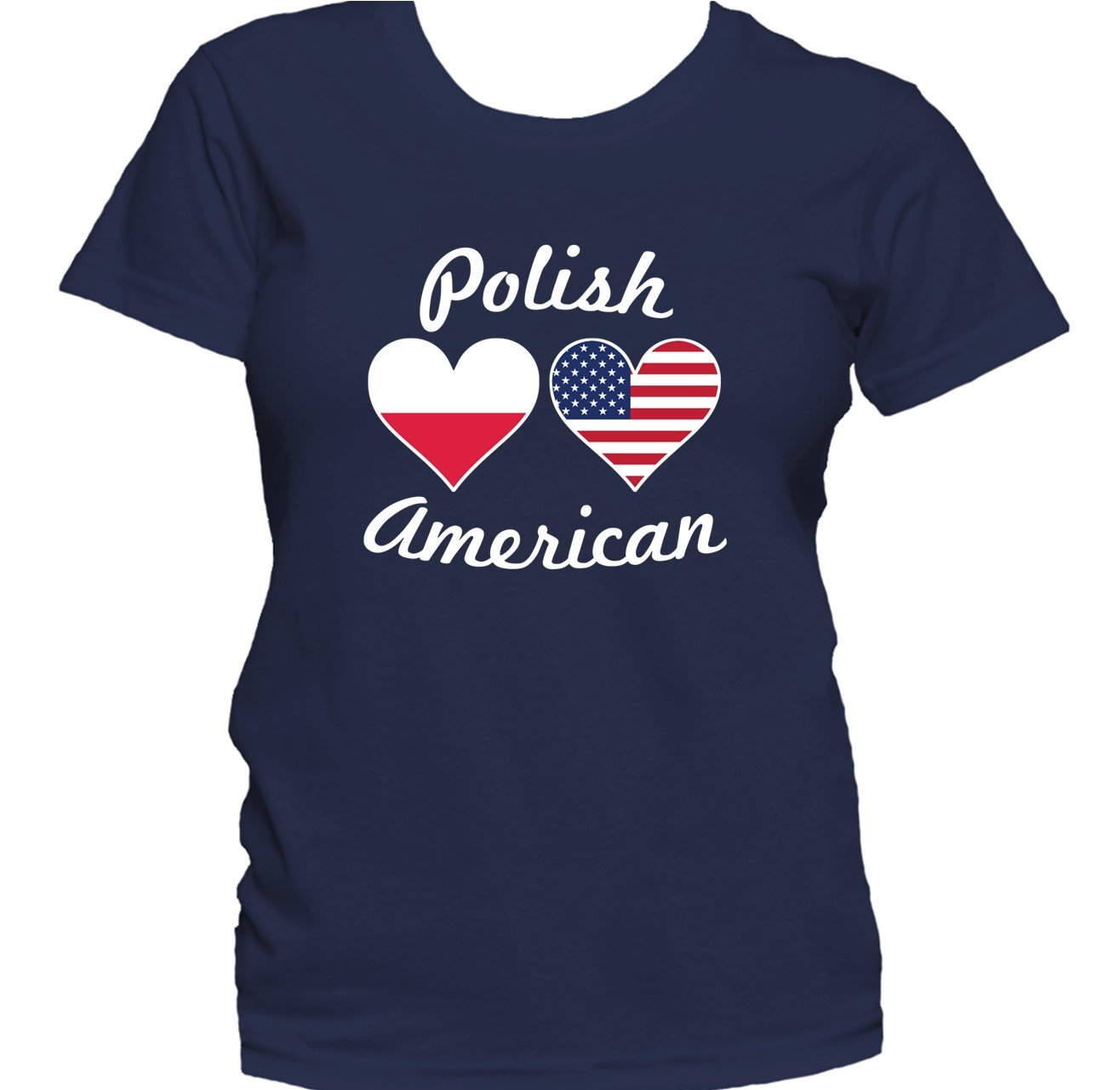 Polish American Heart Flags Women's T-Shirt
